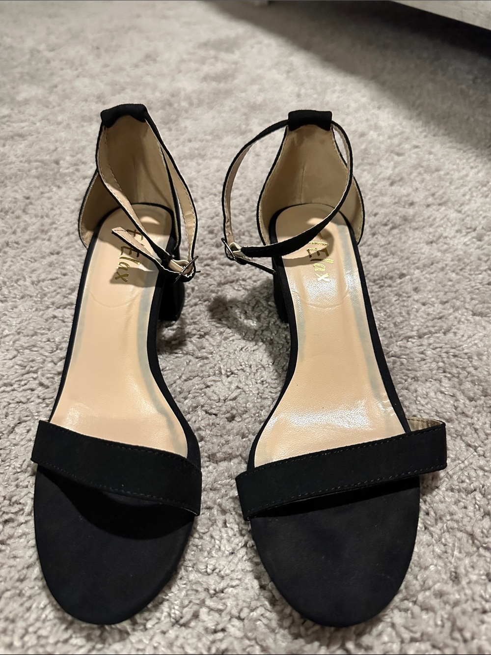 Black Ankle-Strap Block Heel Sandals - Women
